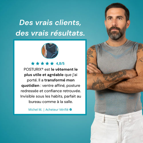 POSTURIX®  – Débardeur Posture Homme | Ventre Plat, Dos Droit, Allure Redressée